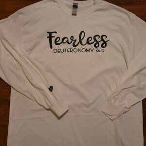 "Fearless" White Long Sleeve Tees--Unisex